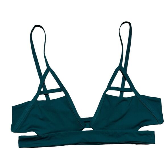 Tavik Swimwear Dark Teal Green Double Lined Bikini Top - Picture 5 of 11